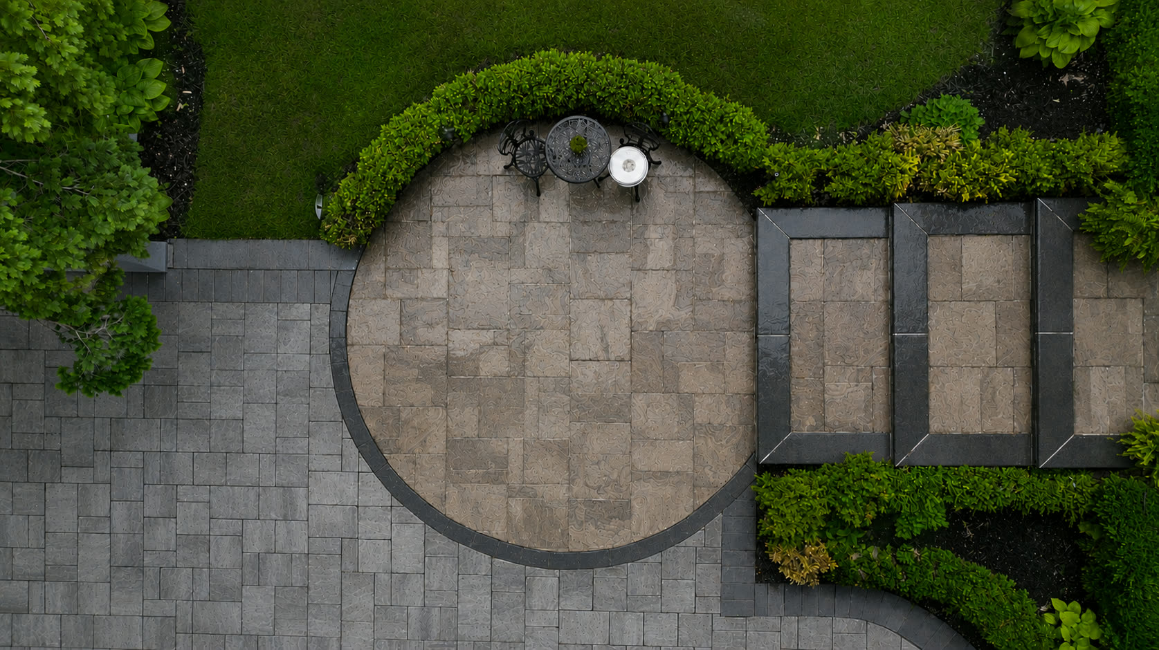 Aerial view of finished work